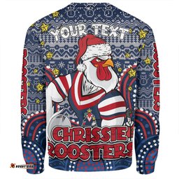 Amazing Aussie Sydney Roosters Christmas Custom Christmas Knit Patterns Vintage Jersey Ugly Sweatshirt
