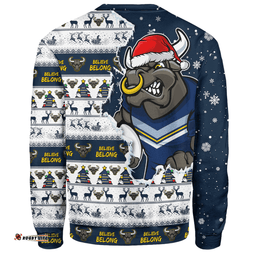 Amazing Aussie North Queensland Cowboys Merry Christmas Our Beloved Team Scratch Style Sweatshirt