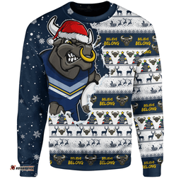 Amazing Aussie North Queensland Cowboys Merry Christmas Our Beloved Team Scratch Style Sweatshirt
