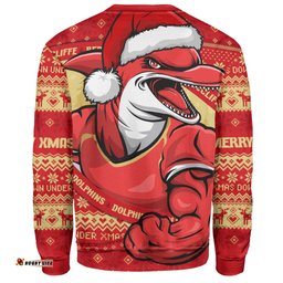 Amazing Aussie Redcliffe Dolphins Ugly Knit Style For Christmas Game Fans Sweatshirt