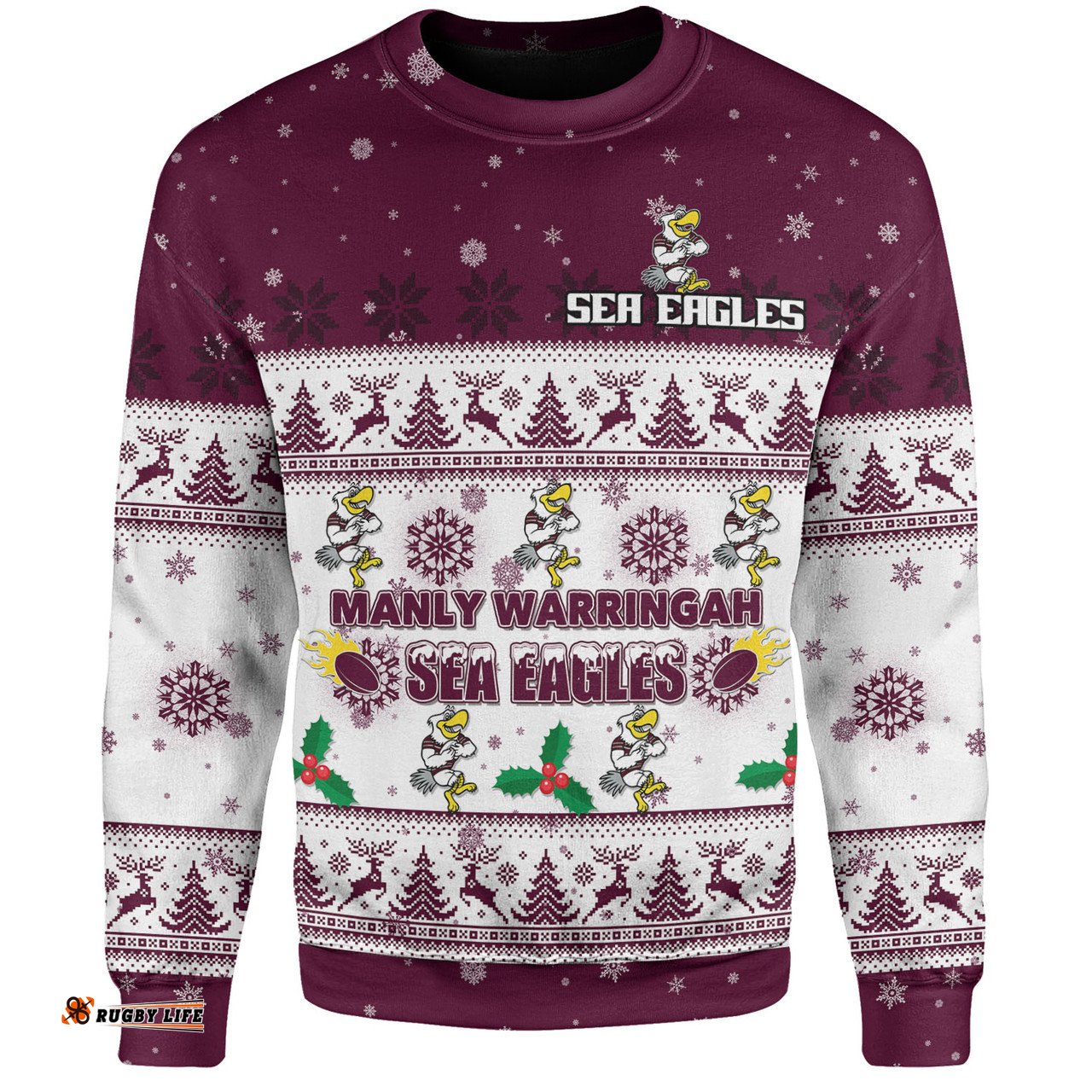Amazing Aussie Manly Warringah Sea Eagles Christmas Custom Special Ugly Christmas Sweatshirt