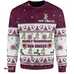 Amazing Aussie Manly Warringah Sea Eagles Christmas Custom Special Ugly Christmas Sweatshirt