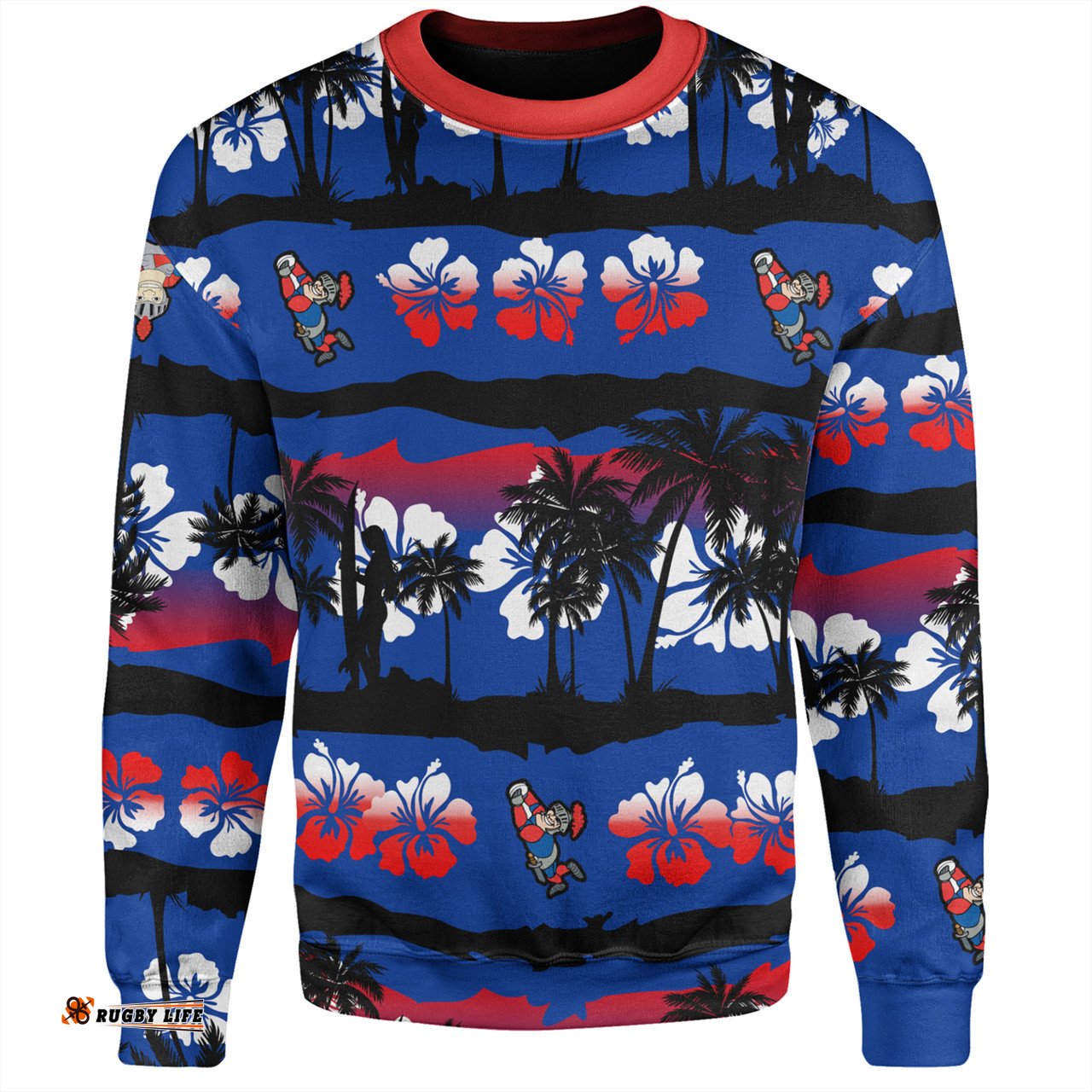 Amazing Aussie Newcastle Knights Sport Tropical Hibiscus and Coconut Trees Sweatshirt