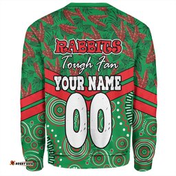 Amazing Aussie South Sydney Rabbitohs Tropical Patterns And Dot Painting Eat Sleep Rugby Repeat Sweatshirt