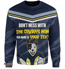 Amazing Aussie North Queensland Cowboys Mother's Day Screaming Mom and Crazy Fan Sweatshirt