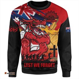 Amazing Aussie St. George Illawarra Dragons Fearless ANZAC Defender Sweatshirt