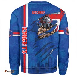 Amazing Aussie Newcastle Knights Happy Australia Day Flag Scratch Style Sweatshirt