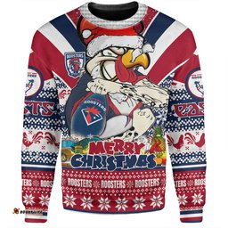 Amazing Aussie Sydney Roosters Christmas Custom Easts Rooster Santa Aussie Big Things Sweatshirt