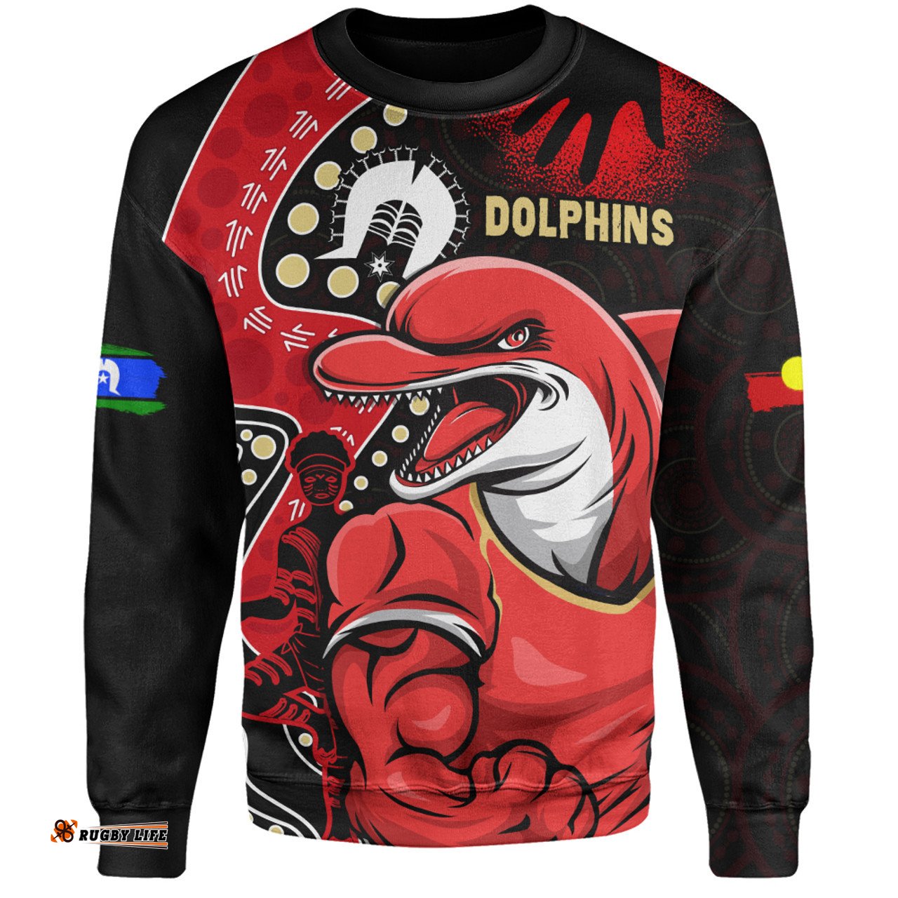 Amazing Aussie Redcliffe Dolphins NAIDOC Indigenous Warrior Spirit Sweatshirt