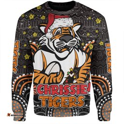 Amazing Aussie Wests Tigers Christmas Custom Christmas Knit Patterns Vintage Jersey Ugly Sweatshirt