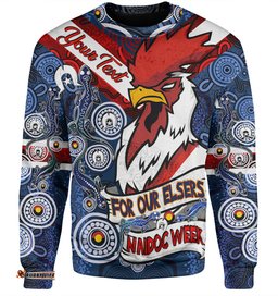 Amazing Aussie Sydney Roosters Naidoc Week Custom Sydney Roosters Naidoc WeekFor Our Elders Dot Art Style With Lizard Sweatshirt