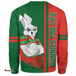 Amazing Aussie South Sydney Rabbitohs Rabbits Mascot Quater Style Sweatshirt