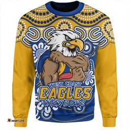 Amazing Aussie West Coast Eagles Aboriginal Inspired Tough Fan Football For Life Sweatshirt