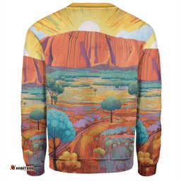 Amazing Aussie Urulu Travelling Urulu Mountain Oil Painting Art Sweatshirt