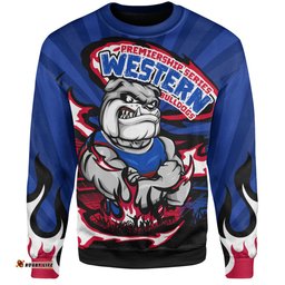 Amazing Aussie Western Bulldogs Premiership Series Flame Edition Sweatshirt