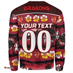 Amazing Aussie St. George Illawarra Dragons Tropical Hibiscus and Coconut Trees Sweatshirt