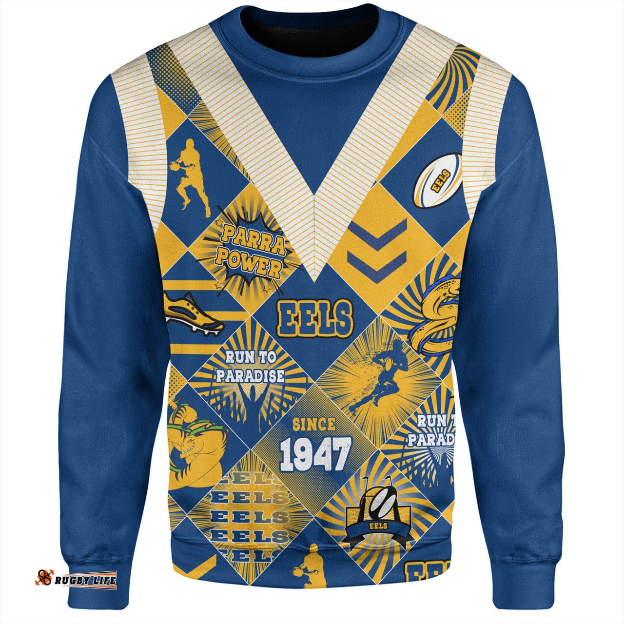 Amazing Aussie Parramatta Eels Sport Argyle Patterns Style Tough Fan Rugby For Life Sweatshirt