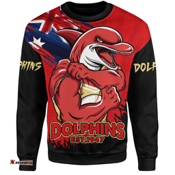 Amazing Aussie Redcliffe Dolphins Heart Of A Fighter Tough And Fearless Sweatshirt