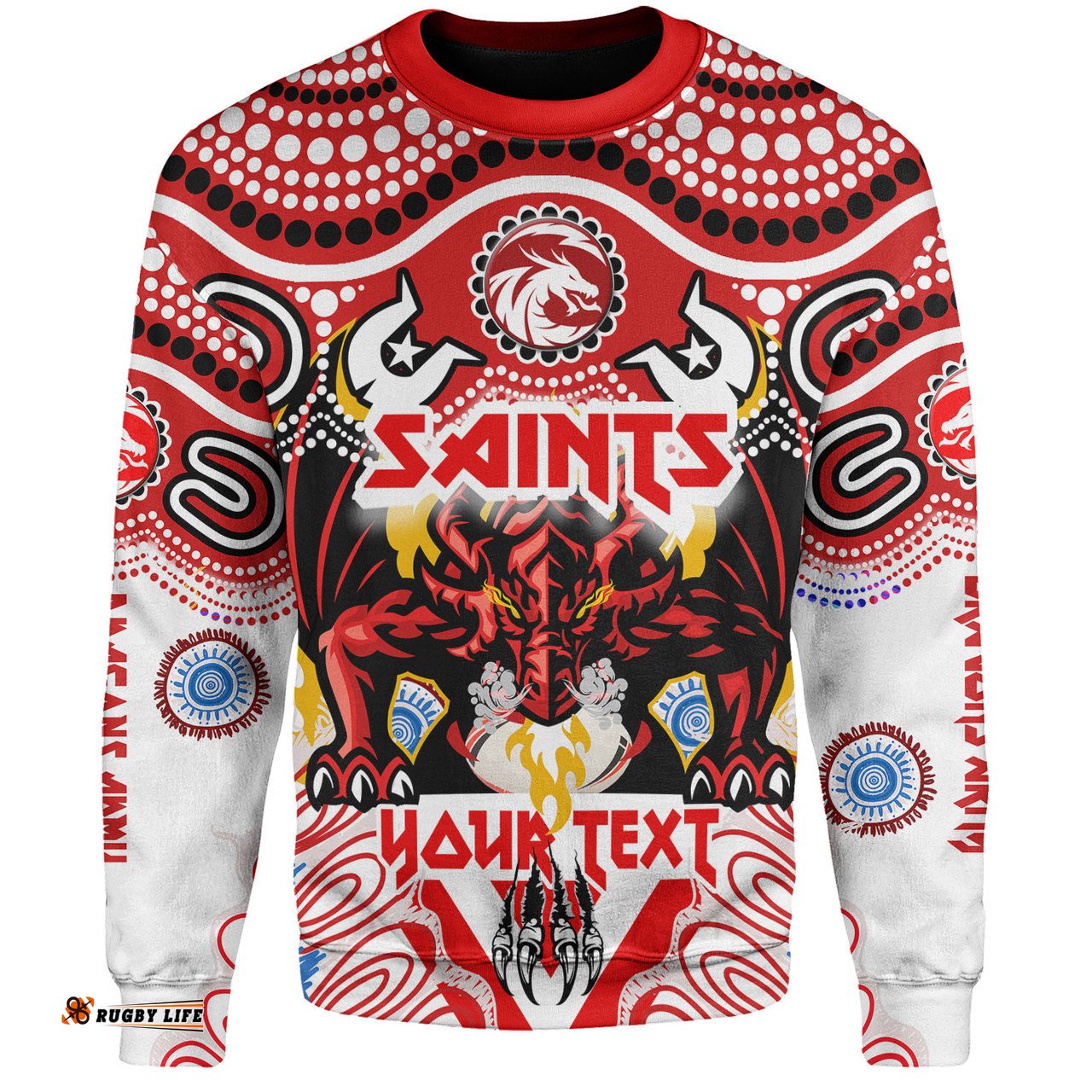 Amazing Aussie St. George Illawarra Dragons Indigenous Custom The RED V With Indigenous Culture Sweatshirt