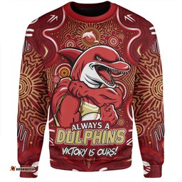 Amazing Aussie Redcliffe Dolphins Aboriginal Pattern Inspired Victory Is Ours Sweatshirt