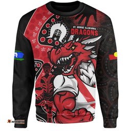 Amazing Aussie St. George Illawarra Dragons NAIDOC Indigenous Warrior Spirit Sweatshirt