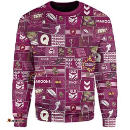 Amazing Aussie Queensland Sport Team Of Us Die Hard Fan Supporters Comic Style Sweatshirt