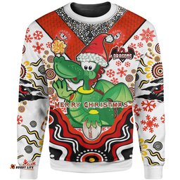 Amazing Aussie St. George Illawarra Dragons Christmas Custom Christmas Green Dragons Indigenous Sweatshirt