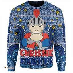 Amazing Aussie Newcastle Knights Christmas Custom Christmas Knit Patterns Vintage Jersey Ugly Sweatshirt