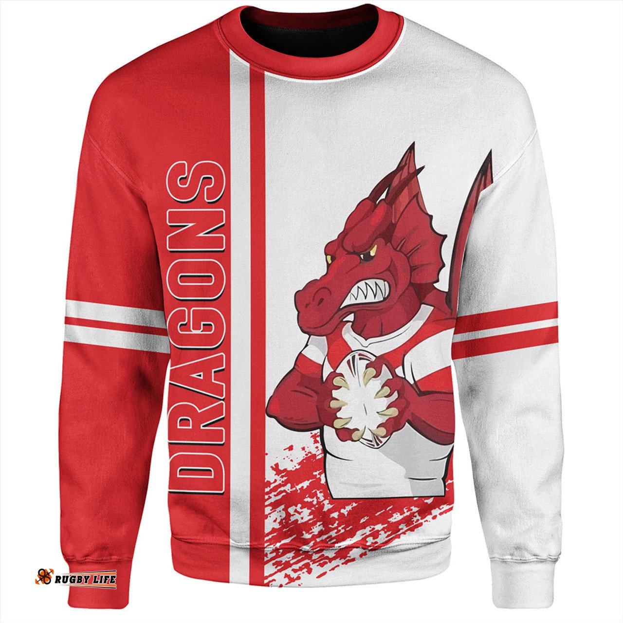 Amazing Aussie St. George Illawarra Dragons St. George Illawarra Dragons Mascot Quater Style Sweatshirt