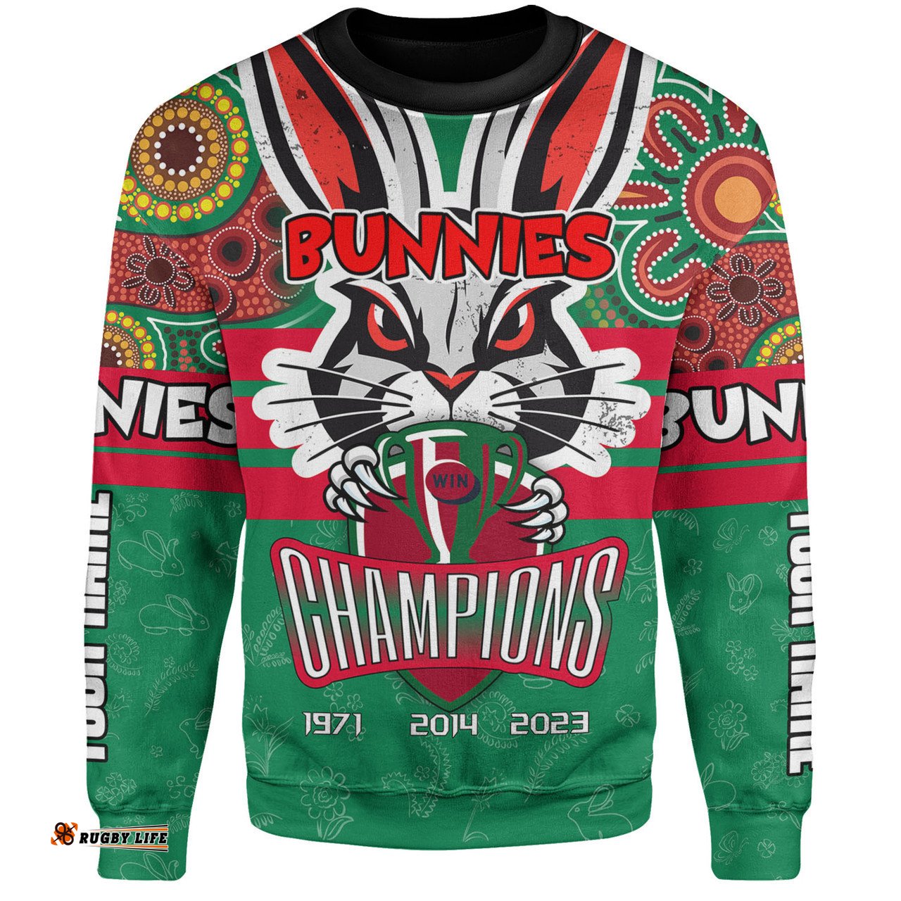 Amazing Aussie South Sydney Rabbitohs Custom Talent Win Games But Teamwork And Intelligence Win Championships With Aboriginal Style Sweatshirt