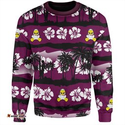 Amazing Aussie Manly Warringah Sea Eagles Tropical Hibiscus and Coconut Trees Sweatshirt