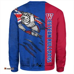Amazing Aussie Western Bulldogs Burning Passion Of Power Scratch Style Sweatshirt