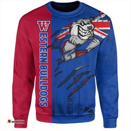 Amazing Aussie Western Bulldogs Burning Passion Of Power Scratch Style Sweatshirt