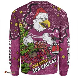 Amazing Aussie Manly Warringah Sea Eagles Christmas Custom Let's Get Lit Chrisse Pressie Sweatshirt