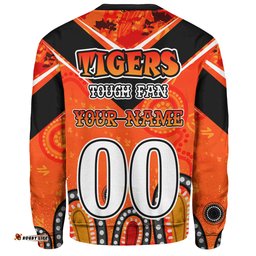 Amazing Aussie Wests Tigers Custom Tigers For Life With Aboriginal Style Sweatshirt