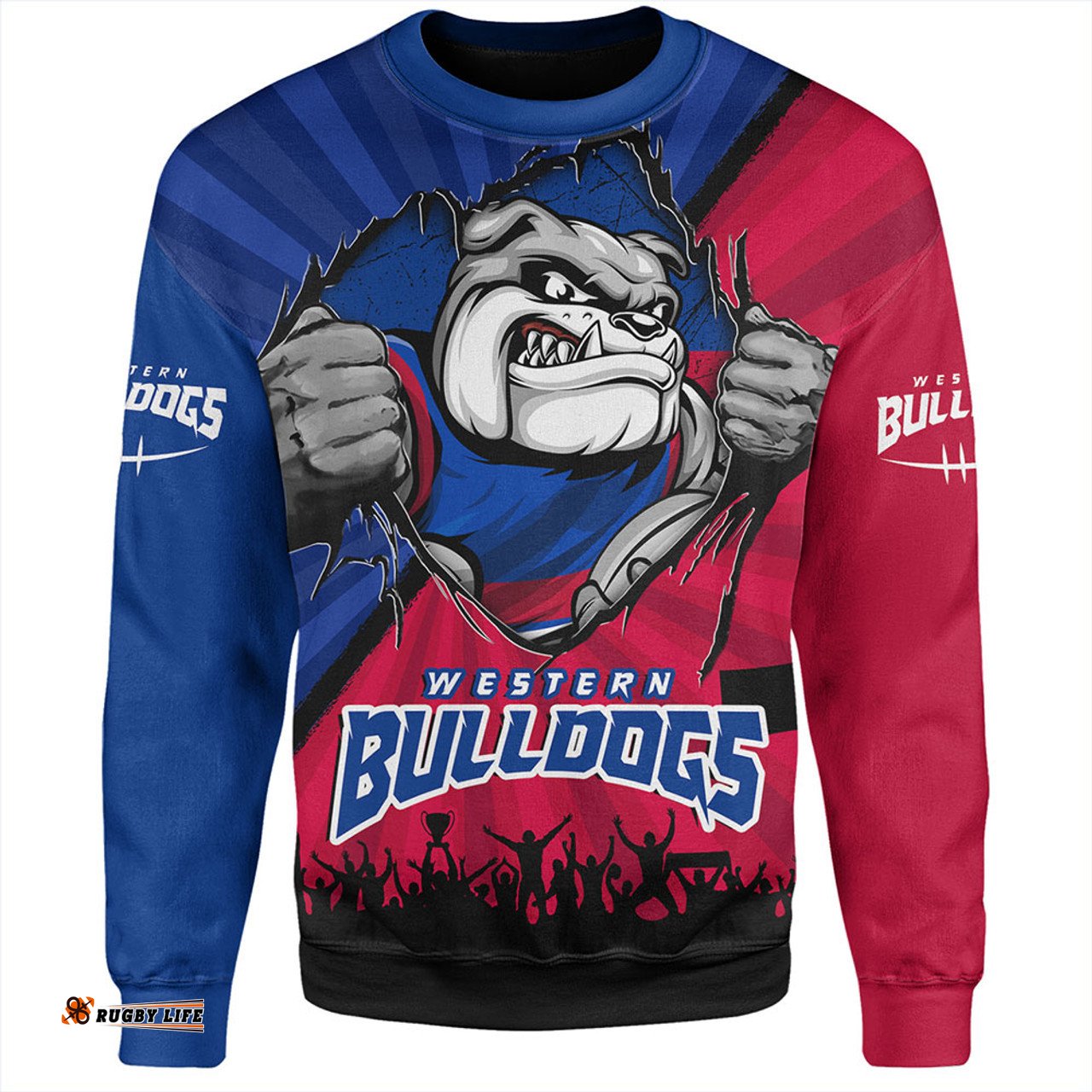 Amazing Aussie Western Bulldogs Breaking Through Fan Design Sweatshirt