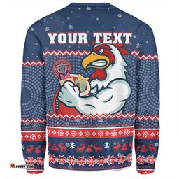 Amazing Aussie Sydney Roosters Christmas Custom Ugly Xmas And Aboriginal Patterns For Die Hard Fan Sweatshirt