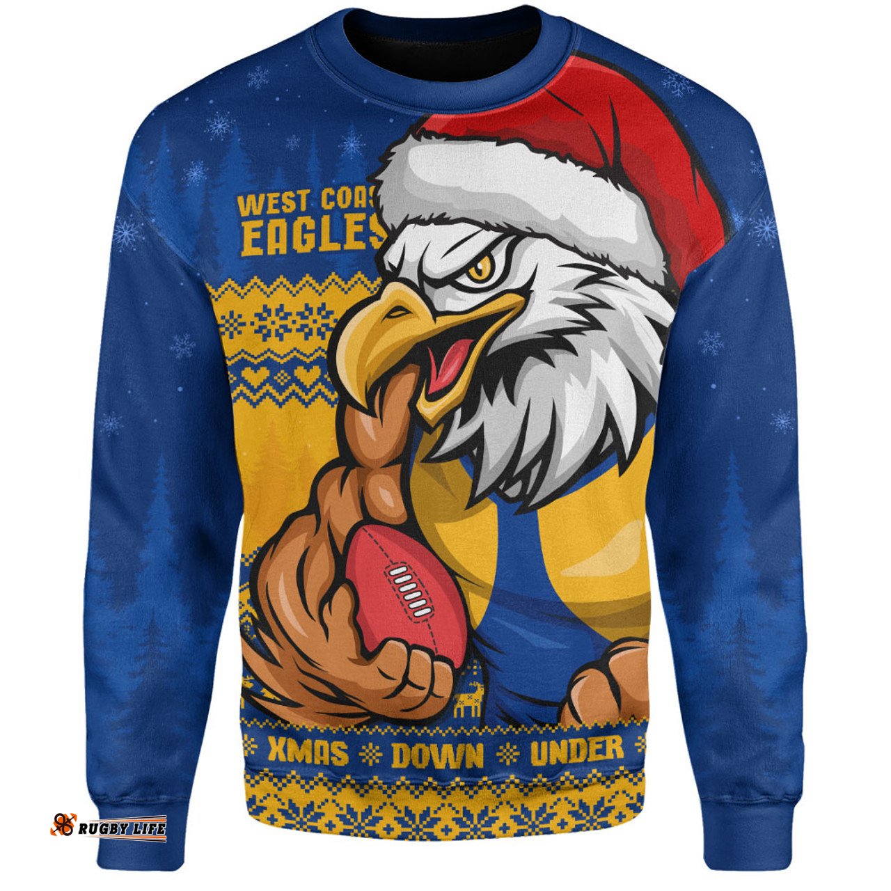 Amazing Aussie West Coast Eagles Merry Christmas Down Under Footy Power Style Sweatshirt