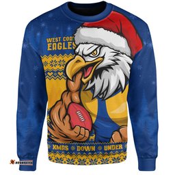 Amazing Aussie West Coast Eagles Merry Christmas Down Under Footy Power Style Sweatshirt