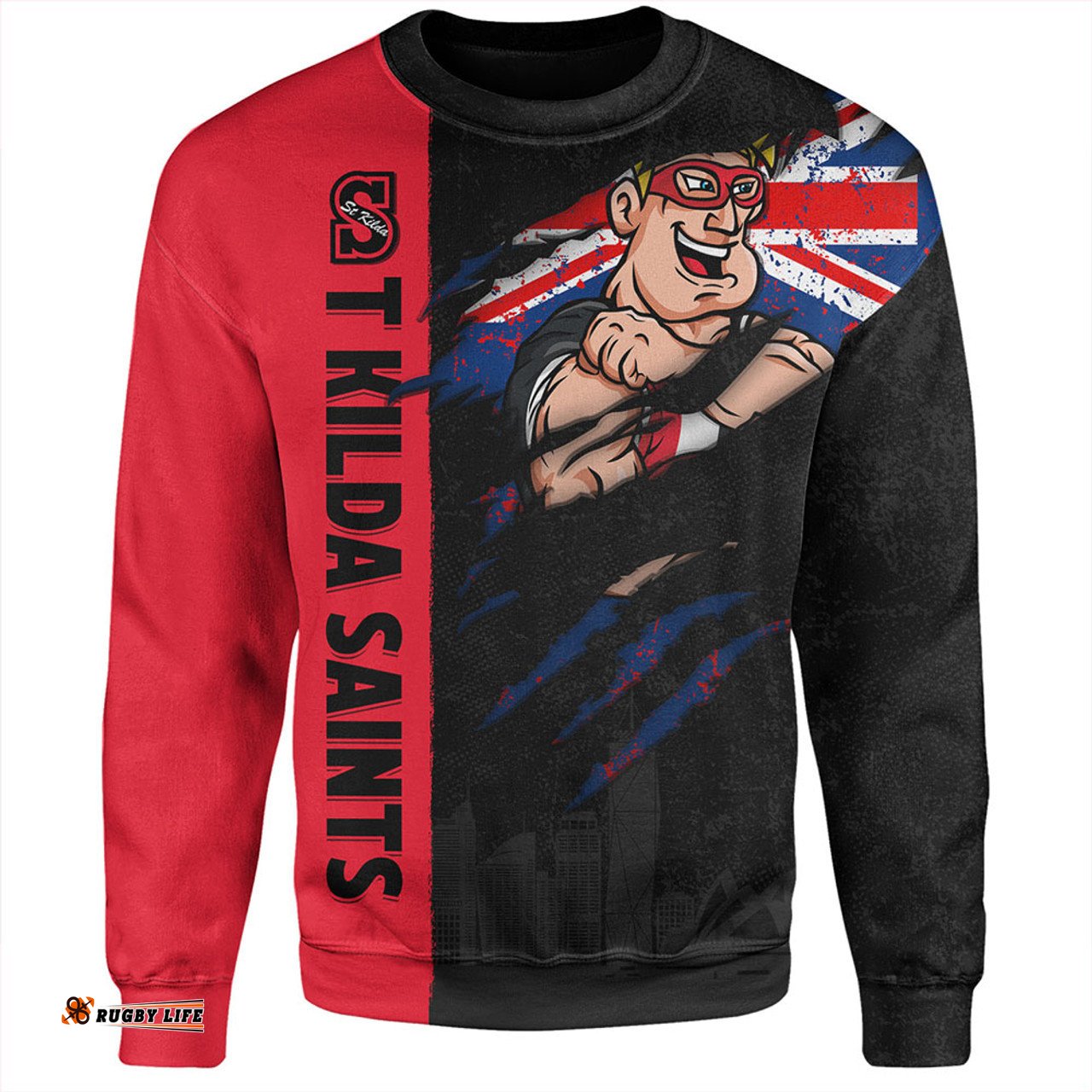 Amazing Aussie St Kilda Burning Passion Of Power Scratch Style Sweatshirt