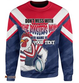 Amazing Aussie Sydney Roosters Mother's Day Screaming Mom and Crazy Fan Sweatshirt