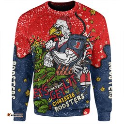 Amazing Aussie Sydney Roosters Christmas Custom Let's Get Lit Chrisse Pressie Sweatshirt