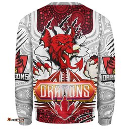 Amazing Aussie St. George Illawarra Dragons Custom Indigenous Super Saints Scratch Style Sweatshirt