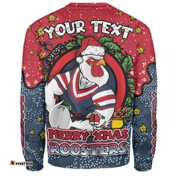 Amazing Aussie Sydney Roosters Christmas Custom Merry Christmas Our Beloved Team With Aboriginal Dot Art Pattern Sweatshirt