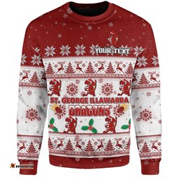 Amazing Aussie St. George Illawarra Dragons Christmas Custom Special Ugly Christmas Sweatshirt