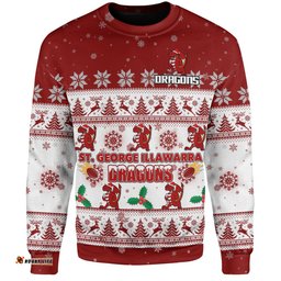 Amazing Aussie St. George Illawarra Dragons Christmas Custom Special Ugly Christmas Sweatshirt