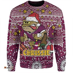 Amazing Aussie Queensland Cane Toads Christmas Custom Christmas Knit Patterns Vintage Jersey Ugly Sweatshirt