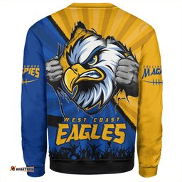 Amazing Aussie West Coast Eagles Breaking Through Fan Design Sweatshirt