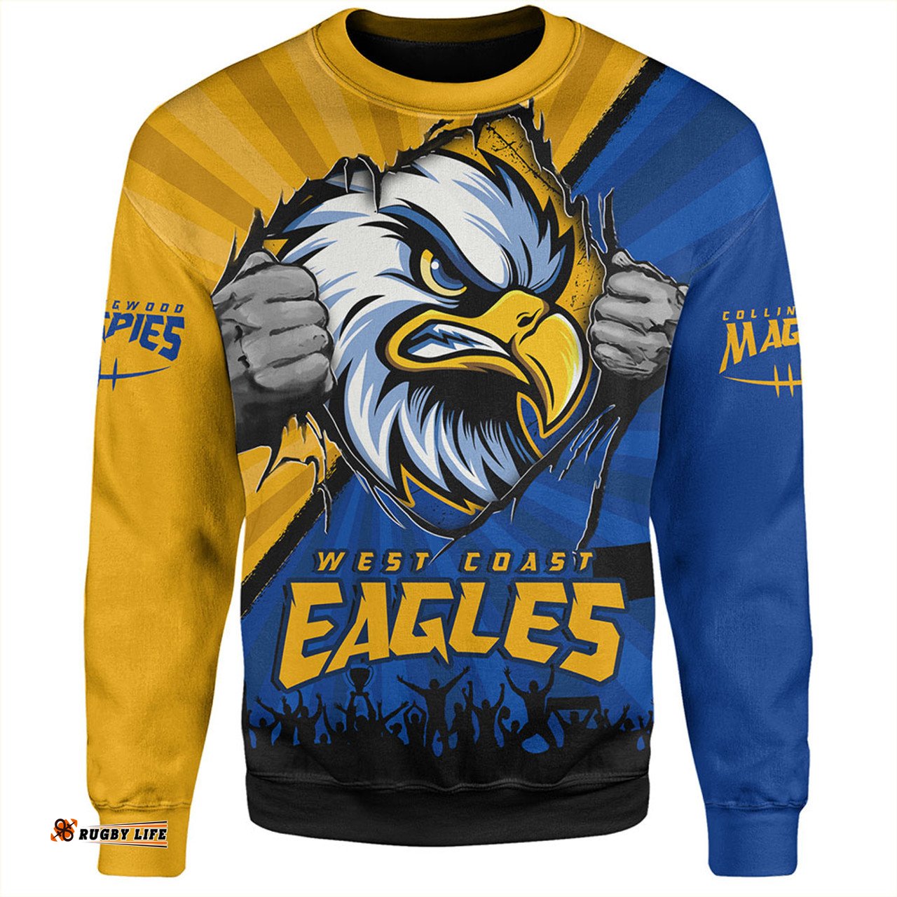 Amazing Aussie West Coast Eagles Breaking Through Fan Design Sweatshirt