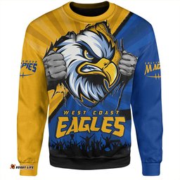 Amazing Aussie West Coast Eagles Breaking Through Fan Design Sweatshirt